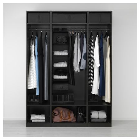 Гардероб, черно-коричневый 175x58x236 см IKEA PAX ПАКС 991.285.75