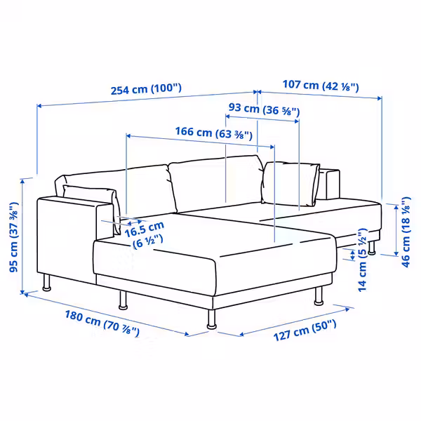 IKEA, дополнительный ракурс - схема-чертеж с размерами