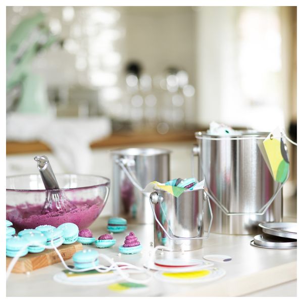 Ведро с крышкой ХЭМСМАК, серебристый - схема-чертеж с размерами