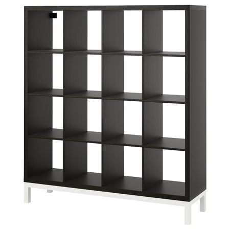 Стеллаж с основанием, черно-коричневый/белый 147x164 см IKEA KALLAX КАЛЛАКС 194.758.33