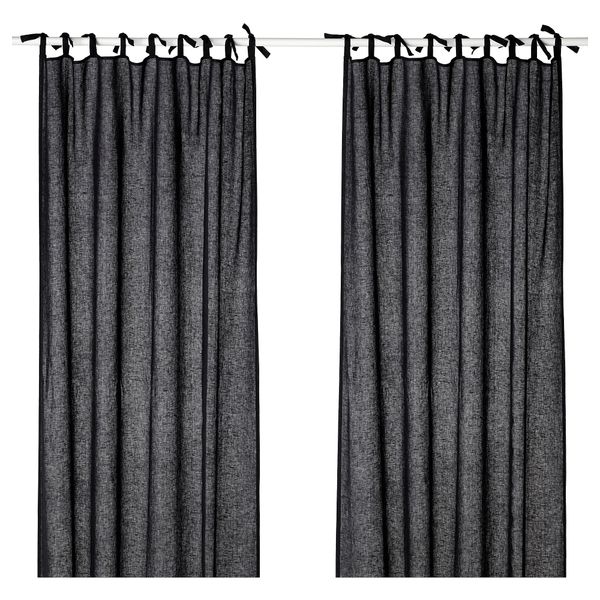 Гардины, 1 пара ЙОФРИД, сине-серый темный (145x300 см) - фото 1