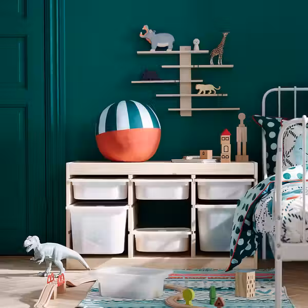 LUSTIGT Полка навесная 37x37 см - схема-чертеж с размерами