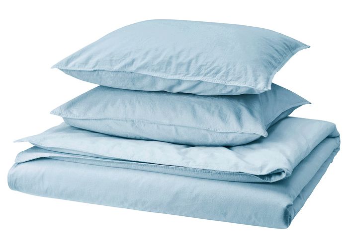 ÄNGSLILJA Пододеяльник и 2 наволочки - сине-серый 200x200/50x60 см