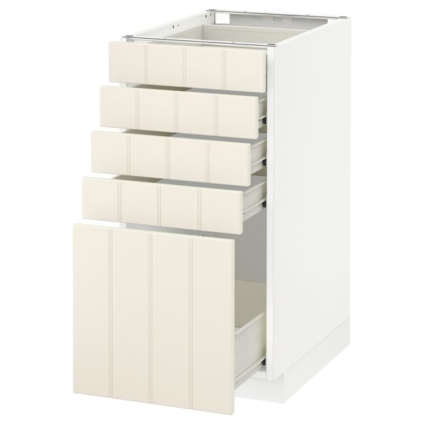 Напольный шкаф с 5 ящиками МЕТОД / ФОРВАРА, белый, Хитарп белый с оттенком - схема-чертеж с размерами