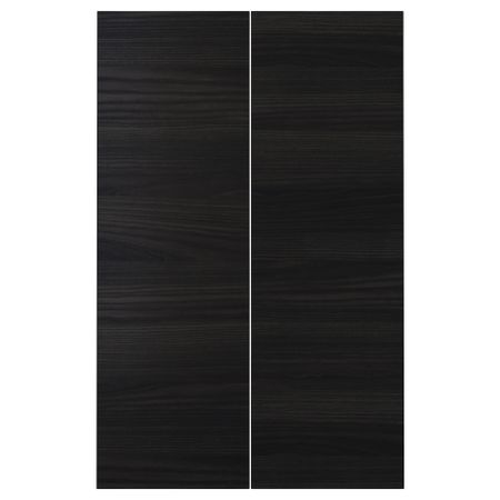 Дверца для напольного углового шкафа, 2 штуки ТИНГСРИД, под дерево черный (25x80 см)
