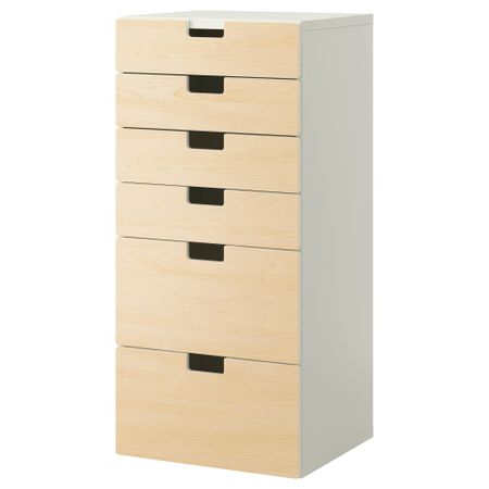 Комбинация для хранения с ящиками СТУВА, белый, береза (60x50x128 см)