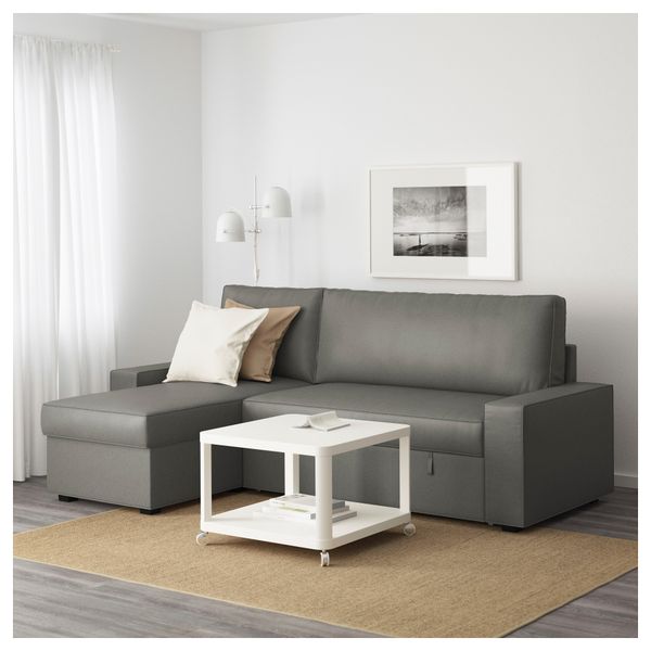 Диван-кровать с козеткой ВИЛАСУНД, Бурред серо-зеленый - фото 2