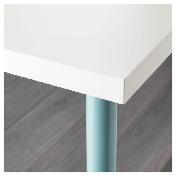 Стол ЛИННМОН / АДИЛЬС, белый, светлая бирюза (150x75 см) - фото 2