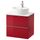 Шкаф п-раковину/столешн45/раковина  , глянцевый красный, белый