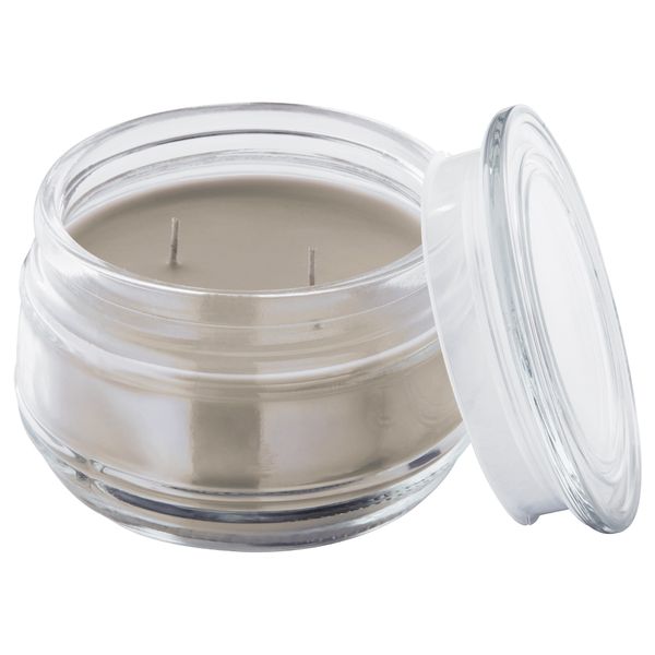 Ароматическая свеча в стакане, 2 фитиля ЛУГГА, Нежная ваниль бежевый, бежевый (10 см) - фото 1