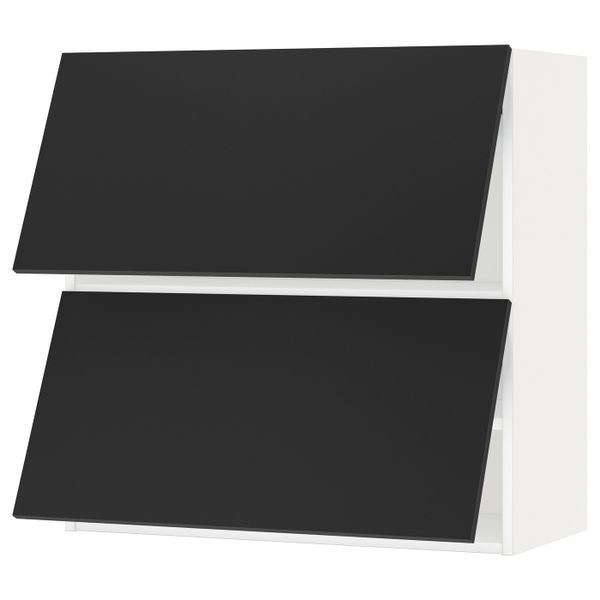 Навесной шкаф, 2 дверцы, горизонтал, белый/Юдевалла антрацит 80x80 см IKEA METOD МЕТОД 193.917.01 - схема-чертеж с размерами