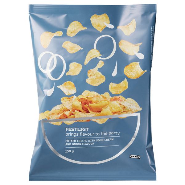 Картофельные чипсы, 150 гр, сметана, лук IKEA FESTLIGT 804.259.81 - фото 1