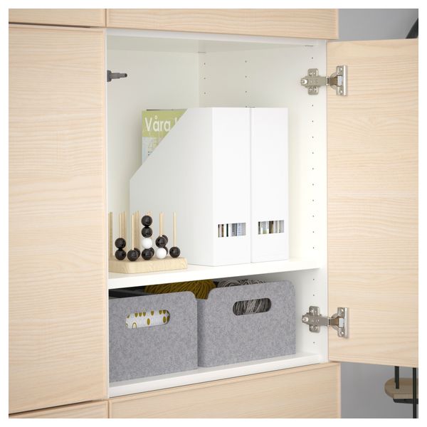 Комбинация для хранения с дверцами БЕСТО, белый, Инвикен ясеневый шпон (120x40x192 см) - схема-чертеж с размерами