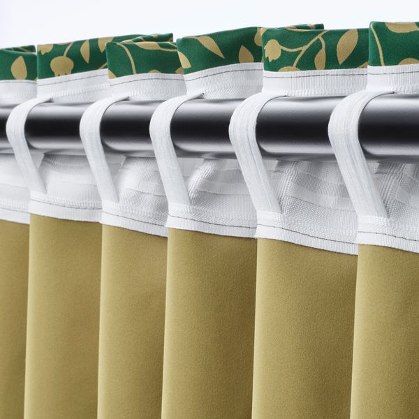 Гардины, блокирующие свет, 2 шт., 145x300 см, зеленый IKEA BLÅBÄRSMOTT БЛОБЭРСМОТТ 404.630.17 - фото 5
