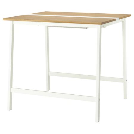 MITTZON Конференц-стол - дубовый шпон/белый 120x108x105 см