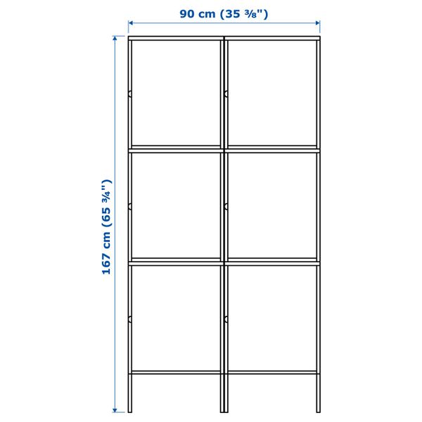 Комбинация для хранения с дверцами, белый 90x47x167 см IKEA HÄLLAN ХЭЛЛАН 092.494.02 - схема-чертеж с размерами