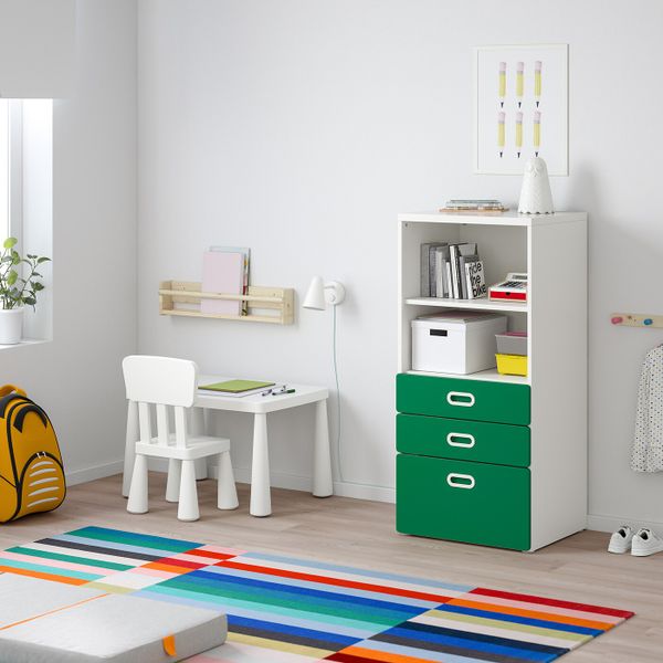 Стеллаж с ящиками, белый/зеленый 60x50x128 см IKEA STUVA СТУВА / FRITIDS ФРИТИДС 892.622.39 - фото 2
