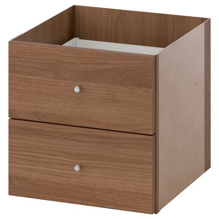 KALLAX Вставка с 2 ящиками - коричневый под грецкий орех 33x33 см