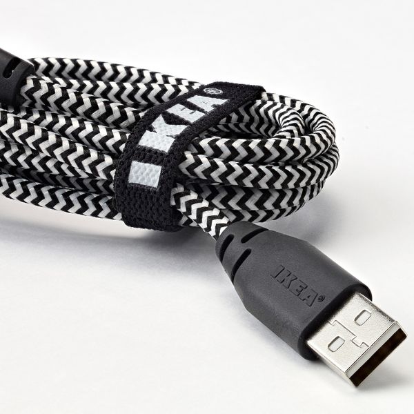 Кабель USB тип C-USB 1.5 м IKEA LILLHULT ЛИЛЛЬХУЛЬТ 504.135.88 - схема-чертеж с размерами