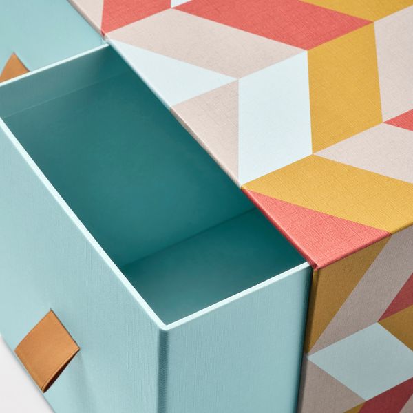 Мини-комод с 2 ящиками, голубой/разноцветный 26x12 см IKEA LANKMOJ ЛАНКМОЙ 004.680.31 - фото 3