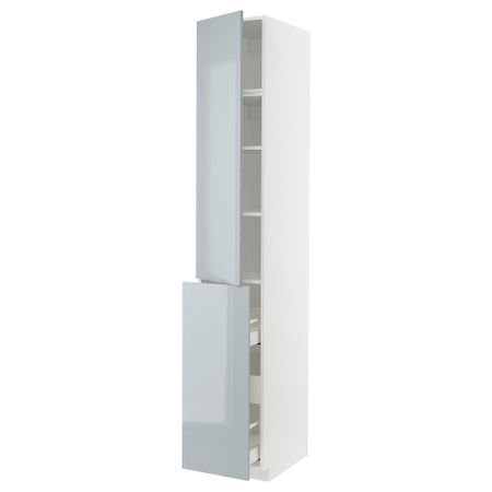 Высокий шкаф, выдвижной секцией, 3 ящика, 1дверцы, 2полками, 40x60x240 cm IKEA METOD МЕТОД, MAXIMERA МАКСИМЕРА 694.796.64