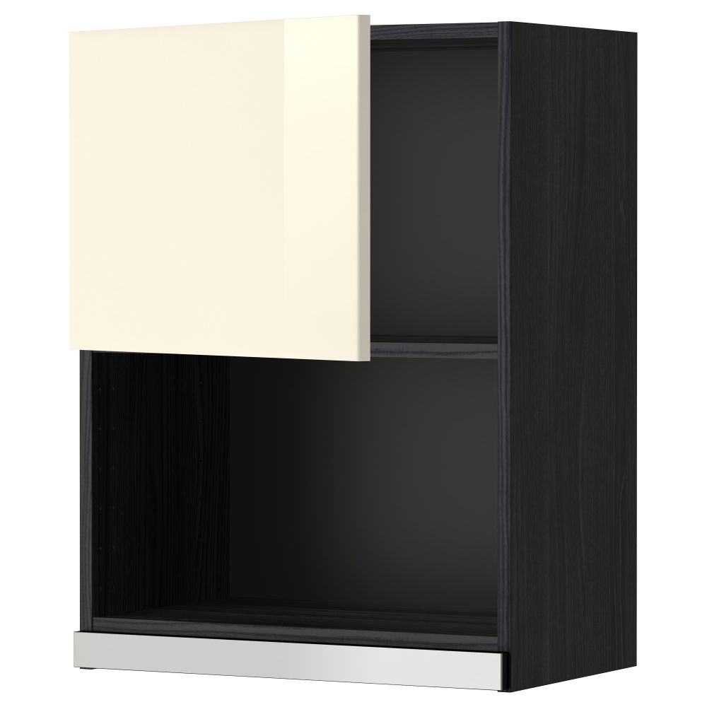 Навесной шкаф для СВЧ-печи МЕТОД, черный, Рингульт кремовый - схема-чертеж с размерами