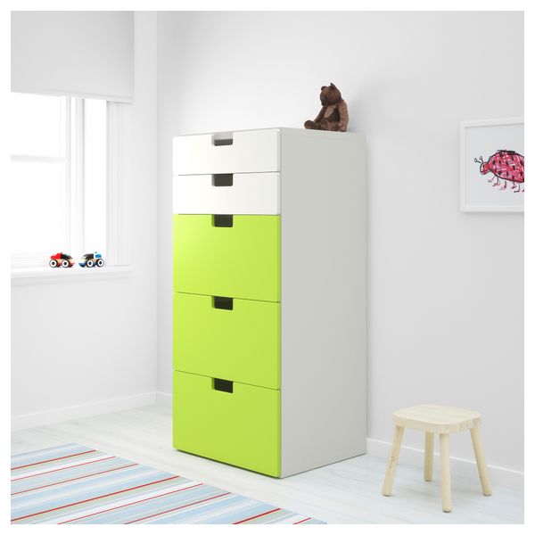 Комбинация для хранения с ящиками СТУВА, белый, зеленый (60x50x128 см) - фото 2