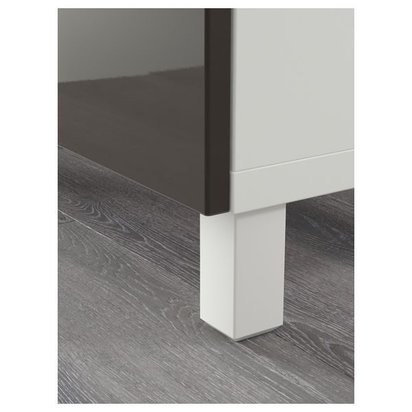 Комбинация для хранения с ящиками БЕСТО, белый, Сельсвикен глянцевый/серый (180x40x74 см) - схема-чертеж с размерами