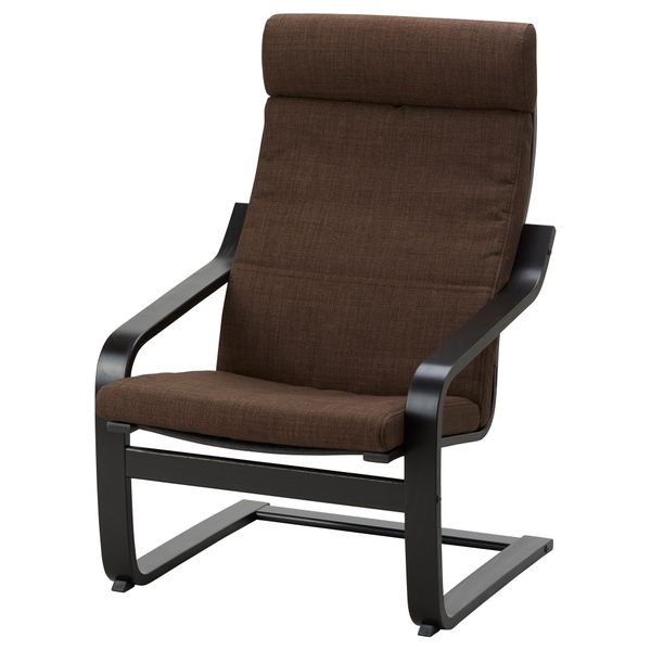 Кресло ПОЭНГ, черно-коричневый, Шифтебу коричневый - схема-чертеж с размерами