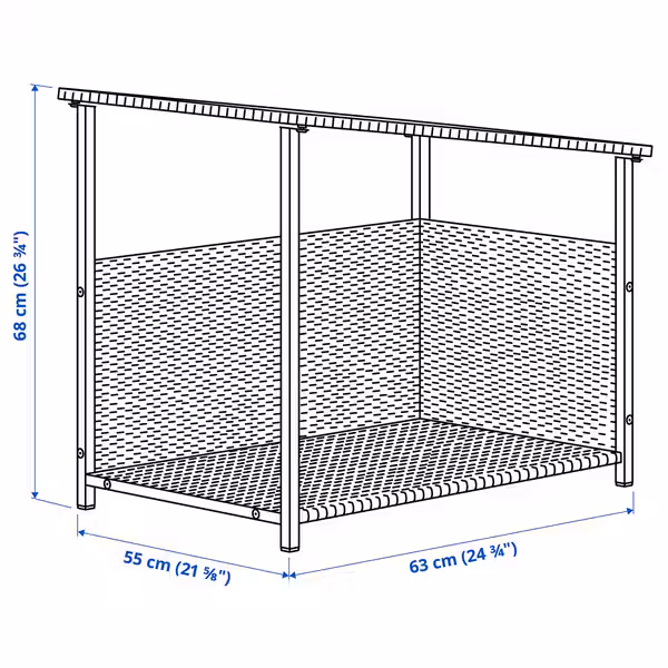 BOLMSÖ Место для собаки - для сада темно-серый - схема-чертеж с размерами