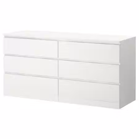 MALM Комод с 6 ящиками - белый 160x78 см
