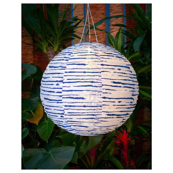 Подвесная светодиодная лампа СОЛВИДЕН, шаровидный синий/белый (45 см) - фото 2