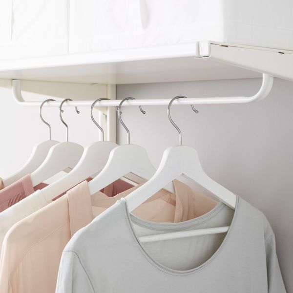 Настенная шина, полки, вешалка для/брюк, белый 189x41x197 см IKEA АЛЬГОТ 492.765.87 - фото 4