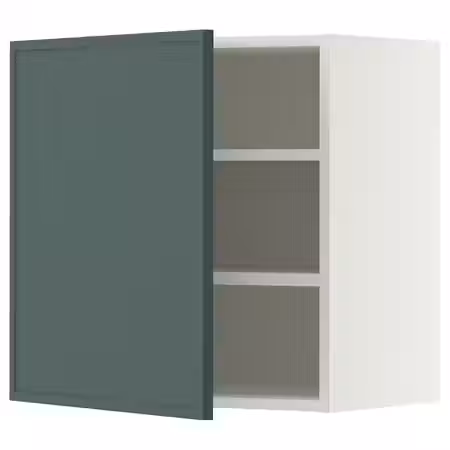 METOD Навесной шкаф с полками - белый/Aspudden темный серо-зеленый 60x60 см