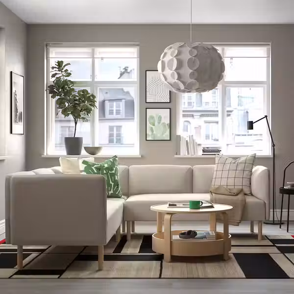 LILLEHEM 4-местный модульный угловой диван - Vissle бежевый/дерево - фото 2