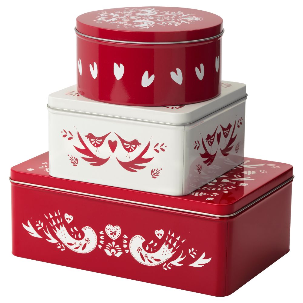 Набор емкостей, 3 штуки ВИНТЕР 2016, красный, белый - фото 1