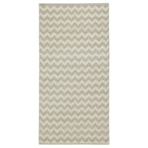 Ковер безворсовый, зигзаг бежевый 75x150 см IKEA BREDEVAD БРЕДЕВАД 004.748.19 - фото 1