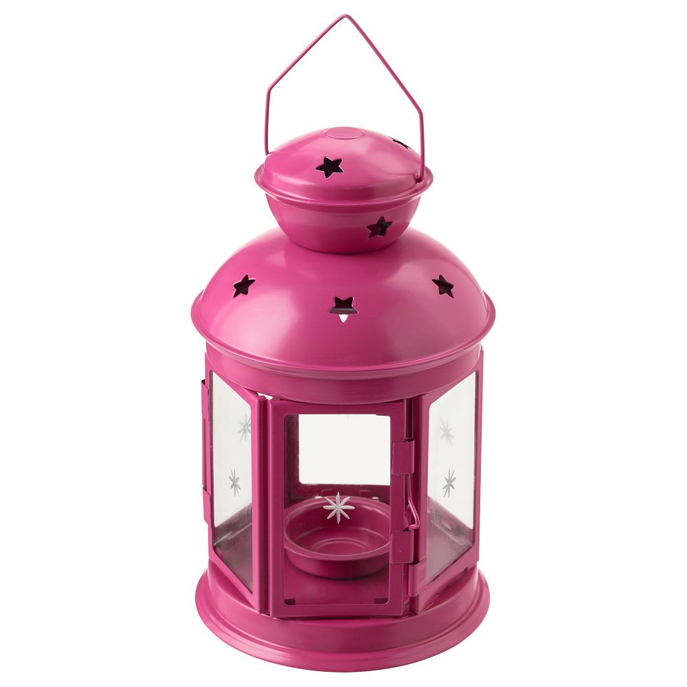 Фонарь для греющей свечи РОТЕРА, д/дома/улицы розовый (21 см) - фото 1