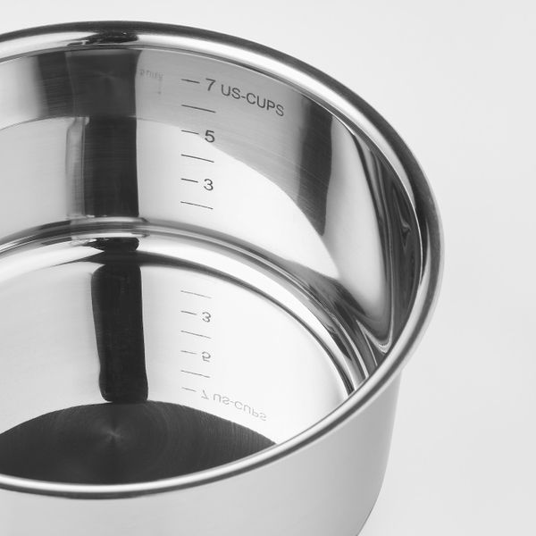 Ковш с крышкой, нержавеющая сталь/стекло 2 л IKEA IKEA 365+ ИКЕА/365+ 203.734.66 - схема-чертеж с размерами