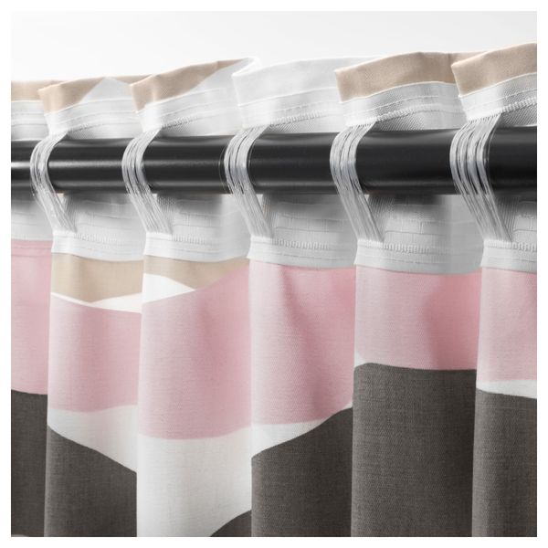 Гардины, 1 пара ОДДВЕЙГ, белый, разноцветный (145x300 см) - фото 3