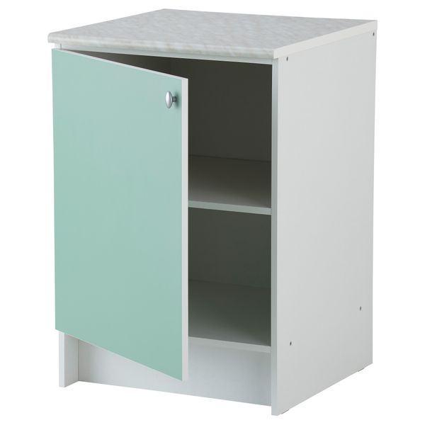 Напольный шкаф с дверью АЛЬБРУ, светло-зеленый (60x89 см) - схема-чертеж с размерами