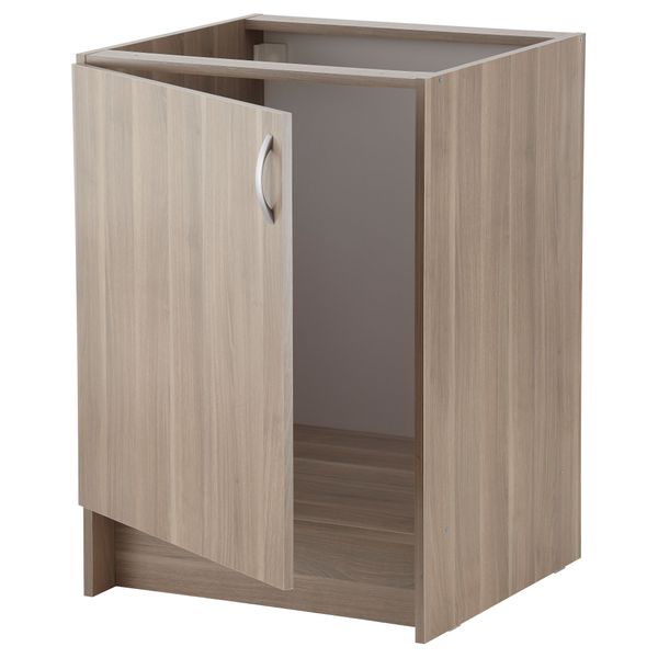 Шкаф под мойку АЛЬБРУ, серо-коричневый (60x86 см) - схема-чертеж с размерами