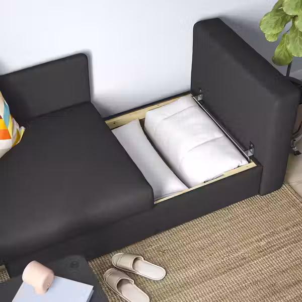 SKÖNABÄCK СКЁНАБЭКК 2-местный диван-кровать - Knisa темно-серый - фото 5