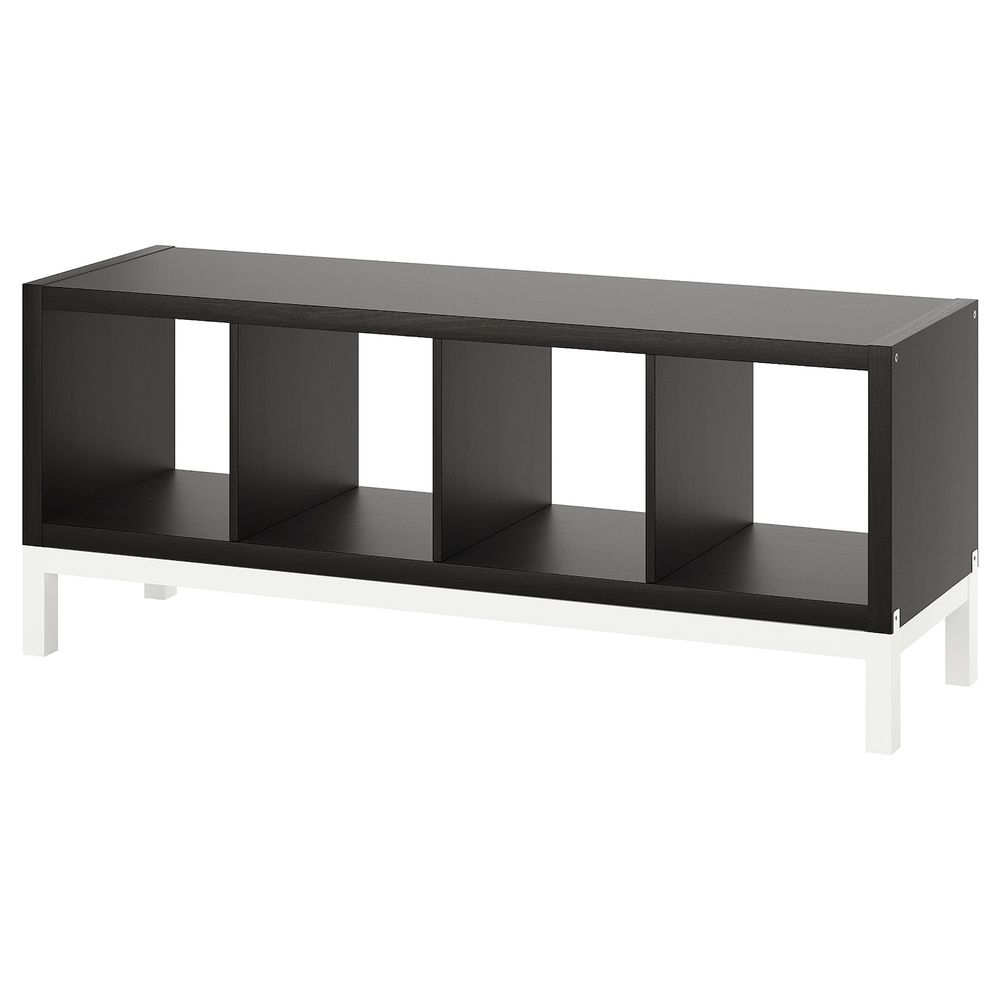 Стеллаж с основанием, черно-коричневый/белый 147x59 см IKEA KALLAX КАЛЛАКС 194.439.79 - фото 1