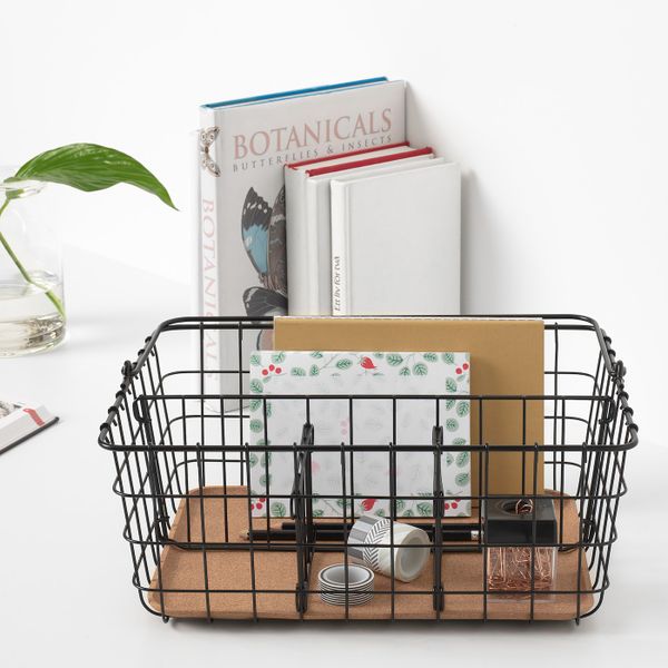 Проволочные корзина с ручкой, черный 36x27x15 см IKEA PLEJA ПЛЕЙА 103.643.06 - фото 6