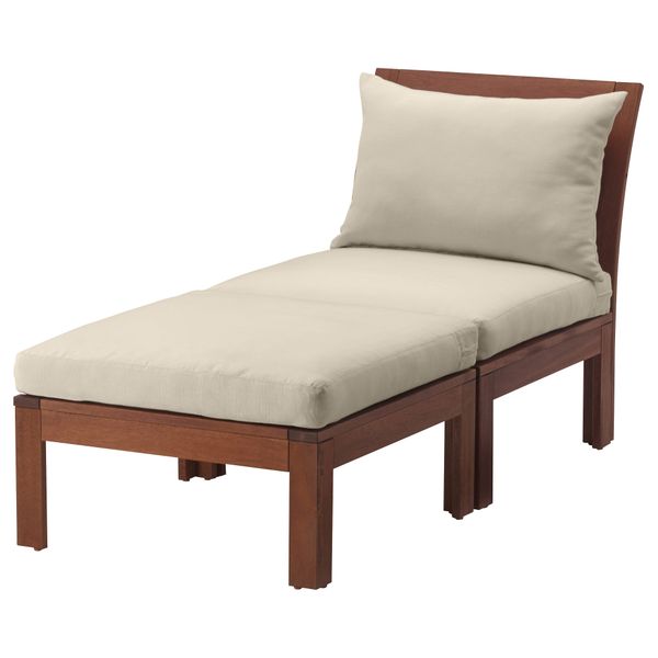 Кресло и табурет для ног, для сада ЭПЛАРО / ХОЛЛО, коричневая морилка, бежевый - фото 1