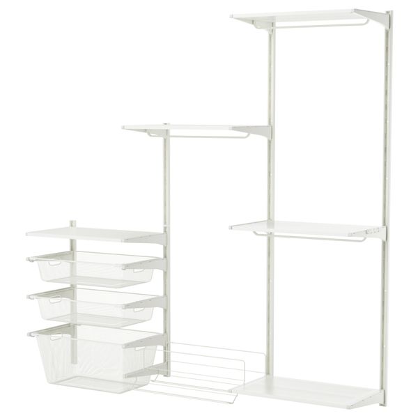 Настенная шина, полки, штанга АЛЬГОТ, белый (188x40x196 см) - фото 2