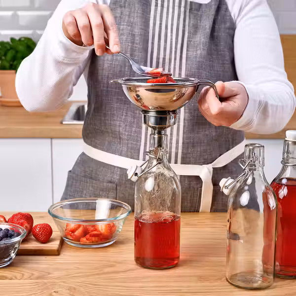 KORKEN Сито/воронка, набор из 3 предметов - нержавеющ сталь - фото 2