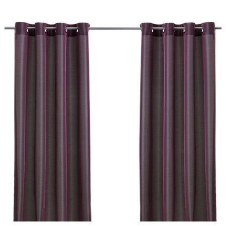 Гардины, 1 пара ПЭРЛЬБУСКЕ, темно-сиреневый (145x300 см)