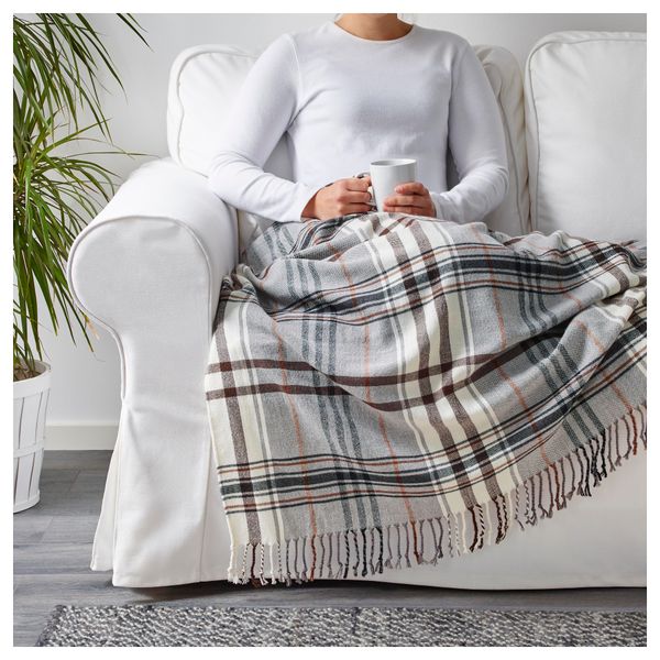 Плед ГЕРМИНЕ, бежевый, коричневый (120x180 см) - схема-чертеж с размерами